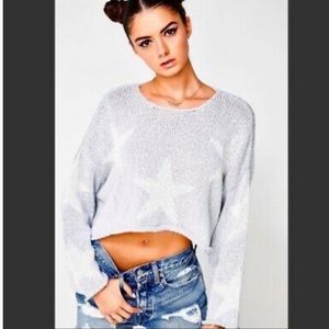 Wildfox NWT “Star Crossed” Cropped Star Sweater